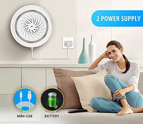 SENCKIT Smart Wi-Fi Siren Alarm: Wireless Strobe Siren with Sound and Light Alarm, 100dB Sounder, App Remote Control, Burglar Alarm Links with Tuya Smart Devices for Home Security & Home Automation - Image 5