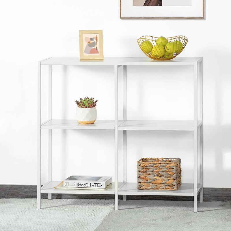 HDANI 394 Inch Metal Console Table with 3 Tier Strage ShelvesNarrow Entryway TableModern Sofa Tables for Entryway Living RoomBedroomBlack
