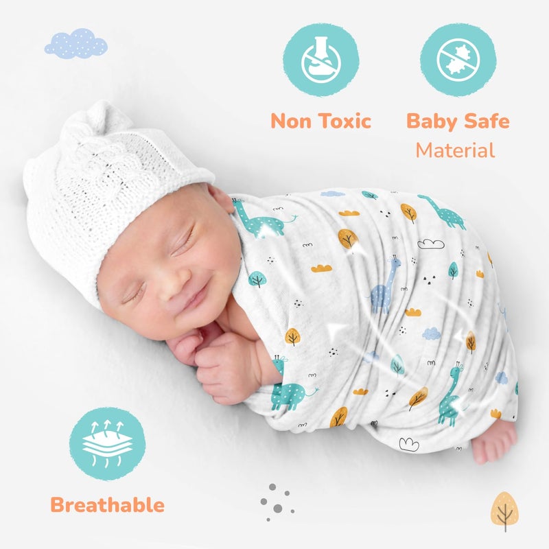 R for Rabbit ر لرابيت كادلز بطانية للأطفال حديثي الولادة من قطن موسلين 100% | خفيفة الوزن، قابلة للتنفس وصديقة للبشرة مجموعة متعددة الاستخدامات من 3 بطانيات (الحجم- 105x100 سم، تصميم سفاري متعدد)  - Image 3