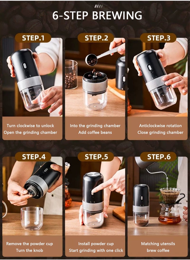 CHOIWIN V60 Coffee Maker Set, 9-Piece Electric Coffee Grinder Drip Coffee Maker Set With Portable Hand-held Gift Box，Hand Brewing Coffee Accessories Kit  - Image 4