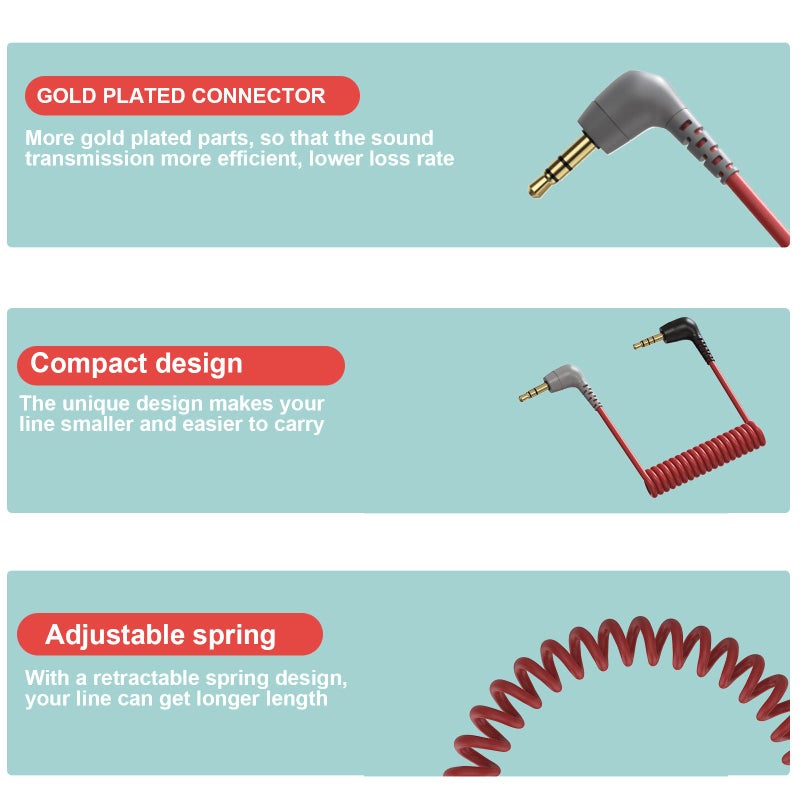 Koffmon SC7 Cord for Rode Mic,3.5mm TRS to TRRS Microphone Patch Cable Compatible with Rode SC7/VideoMic/Wireless GO Recording Microphone/Mobile Phone/Tablets/BOYA Adapter Cable - Image 3