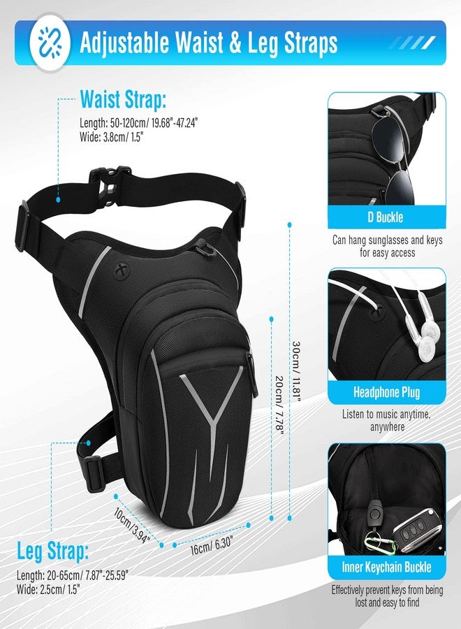 HUANLANG Leg Bag for Men Women Tactical Thigh Bag with Leg Strap Waterproof Fanny Pack Outdoor Motorcycle Drop Leg Bag for Hiking Climbing Cycling - Image 2