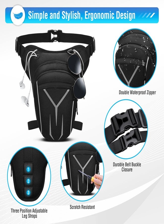 HUANLANG Leg Bag for Men Women Tactical Thigh Bag with Leg Strap Waterproof Fanny Pack Outdoor Motorcycle Drop Leg Bag for Hiking Climbing Cycling - Image 3