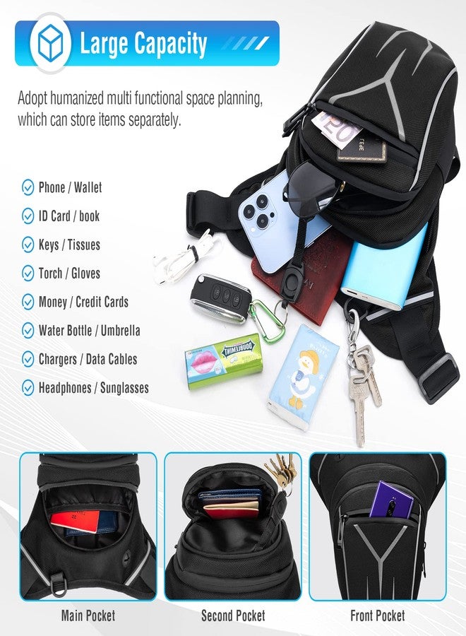 HUANLANG Leg Bag for Men Women Tactical Thigh Bag with Leg Strap Waterproof Fanny Pack Outdoor Motorcycle Drop Leg Bag for Hiking Climbing Cycling - Image 4