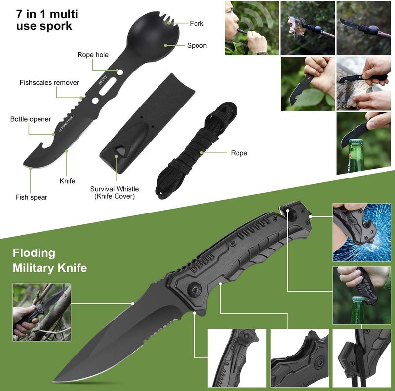 Verifygear Emergency Survival Kit, 22 in 1 Professional Survival Gear Equipment Tools First Aid Supplies for SOS Emergency Tactical Hiking Hunting Disaster Camping Adventures - Image 3
