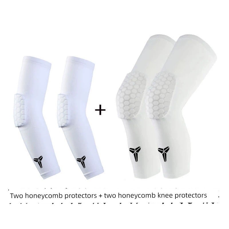 Basketball knee pads anti-collision sports knee long running honeycomb leg guards protective gear children's professional equipment ice silk summer - Image 4