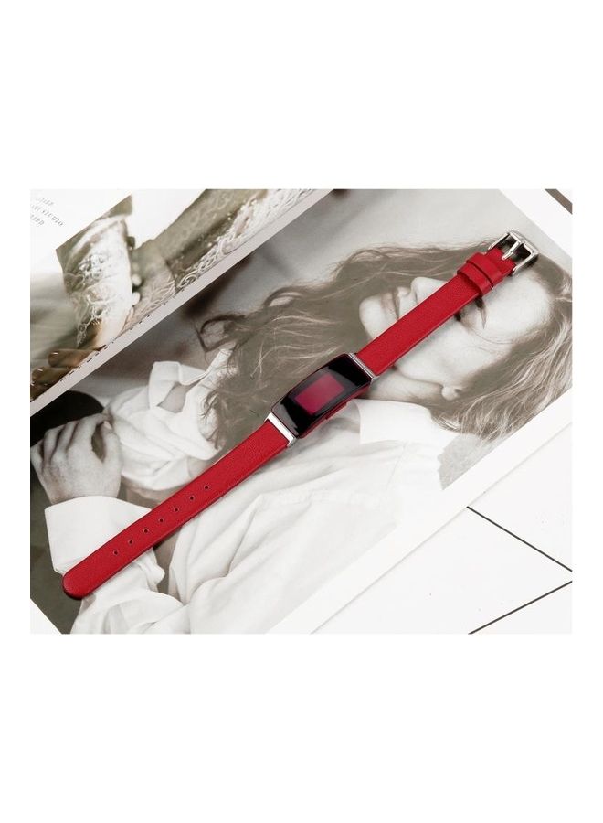 NIBEMINENT Leather Replacement Band For Fitbit Inspire/Inspire HR Red - Image 5