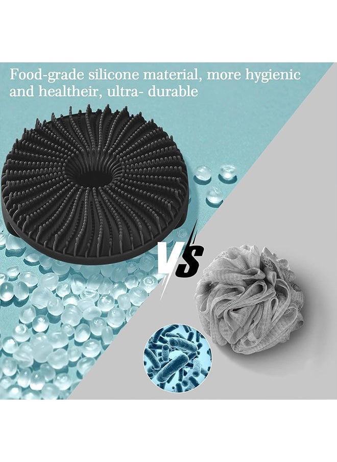 Euthymol - Silicone Body Scrubber, Exfoliating Shower Scrubber for Men & Women, Back Scrubber for Sensitive Skin, Lathers Well & Long-Lasting (Black) - Image 1
