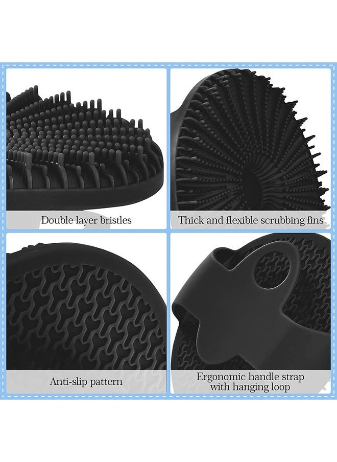 Euthymol - Silicone Body Scrubber, Exfoliating Shower Scrubber for Men & Women, Back Scrubber for Sensitive Skin, Lathers Well & Long-Lasting (Black) - Image 1