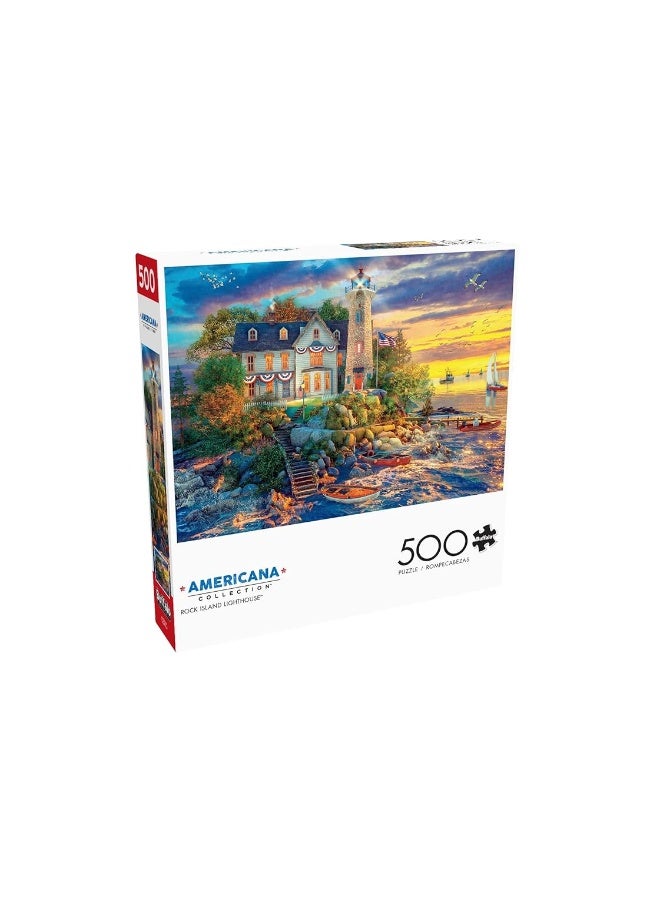 Buffalo Games Buffalo Games - Dominic Davison - Rock Island Lighthouse - 500 Piece Jigsaw Puzzle for Adults Challenging Puzzle Perfect for Game Nights - Image 2