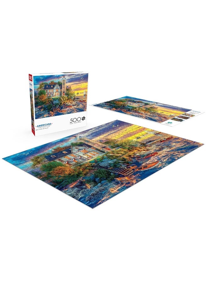 Buffalo Games Buffalo Games - Dominic Davison - Rock Island Lighthouse - 500 Piece Jigsaw Puzzle for Adults Challenging Puzzle Perfect for Game Nights - Image 1