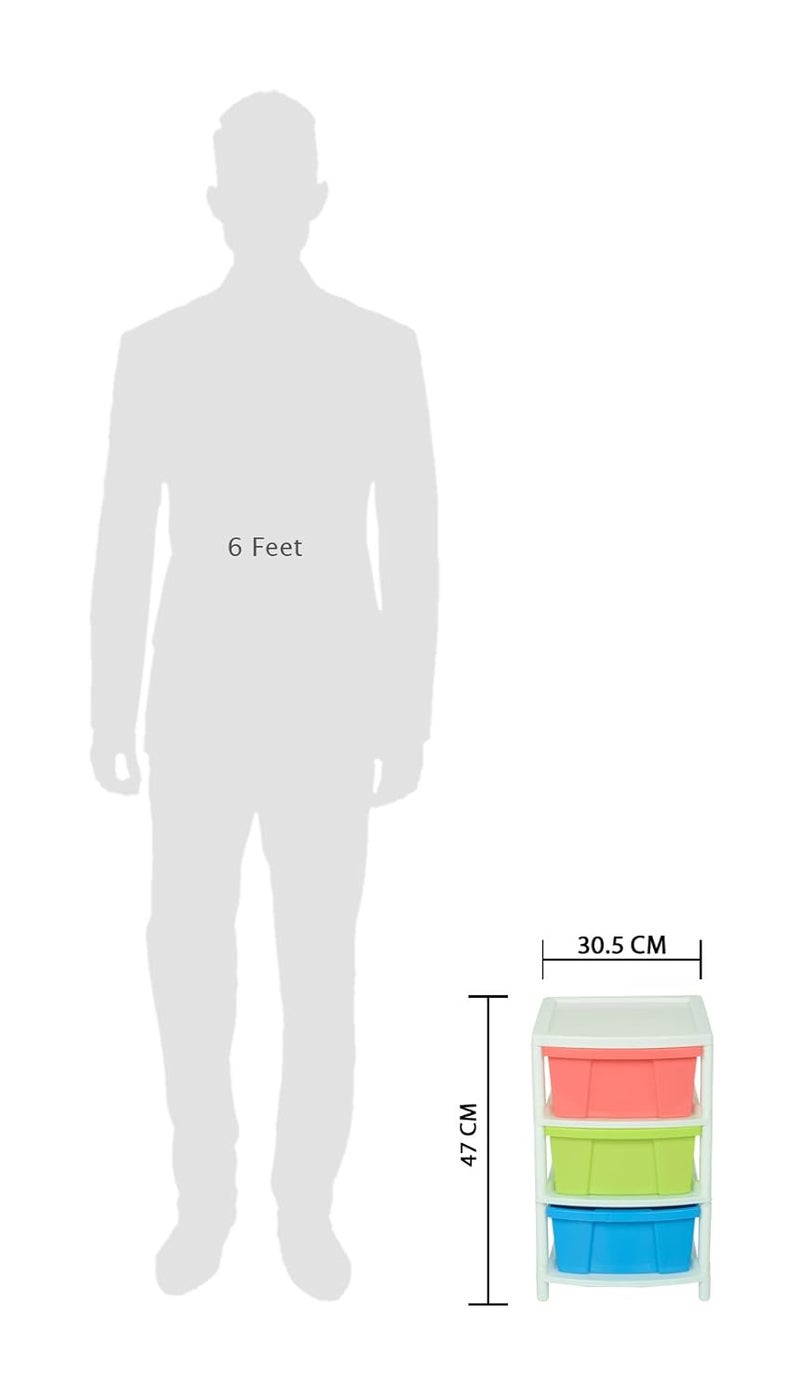 ARISTO Everest Multipurpose 3 Drawer Plastic Modular Chest Storage Organizer Multicolour Standard Everest3 39 cm x 305 cm x 47 cm Rectangular - Image 2