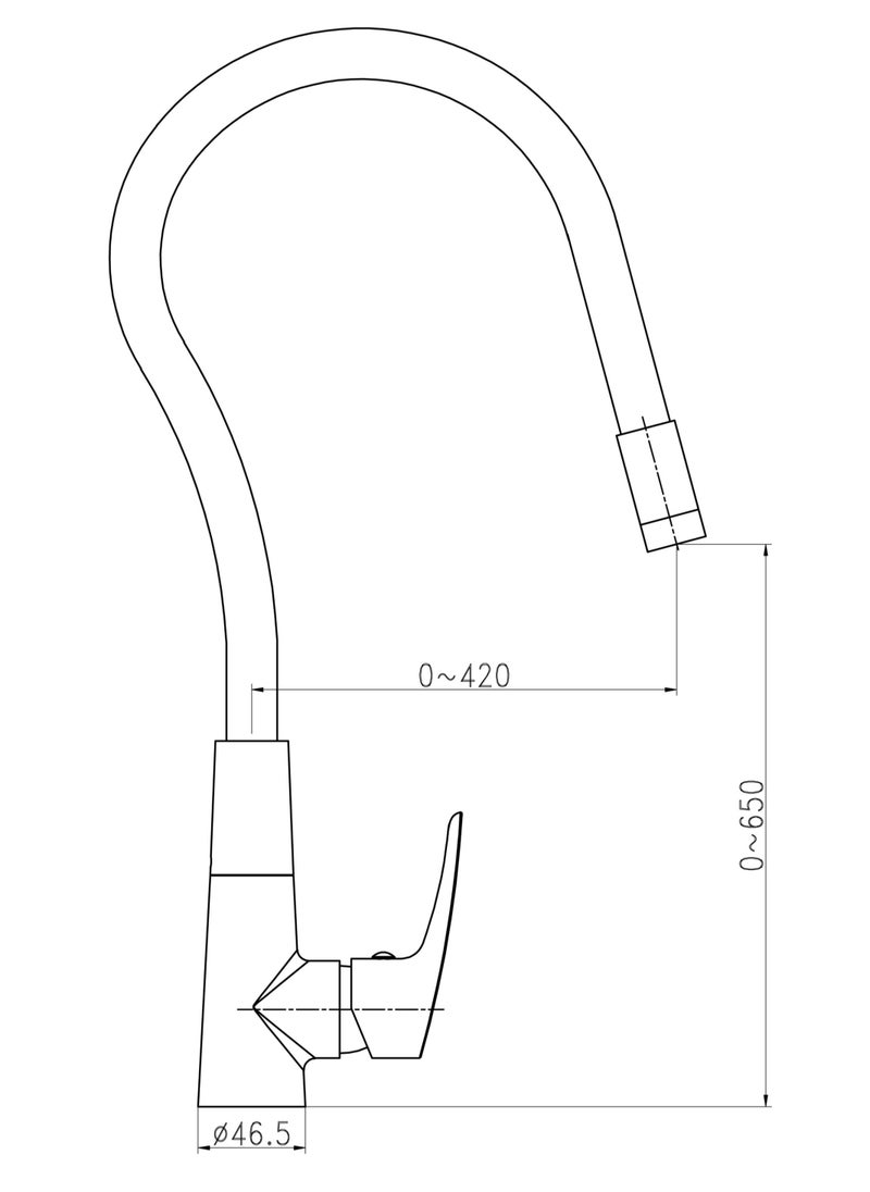 HESANIT HESANIT Luna Kitchen Sink Faucet With Flexi Spout Red Spout - 6771RS  - Image 2