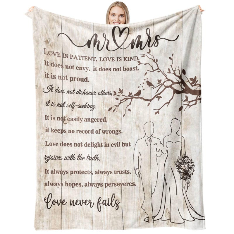 Calibron Wedding Gifts for Couples 2026 Soft Blanket, Bridal Shower Gifts for Bride to Be, Anniversary Mr and Mrs Gifts, Wedding Gifts for Newlyweds Wedding Throw Blanket 60 * 50 - Image 1
