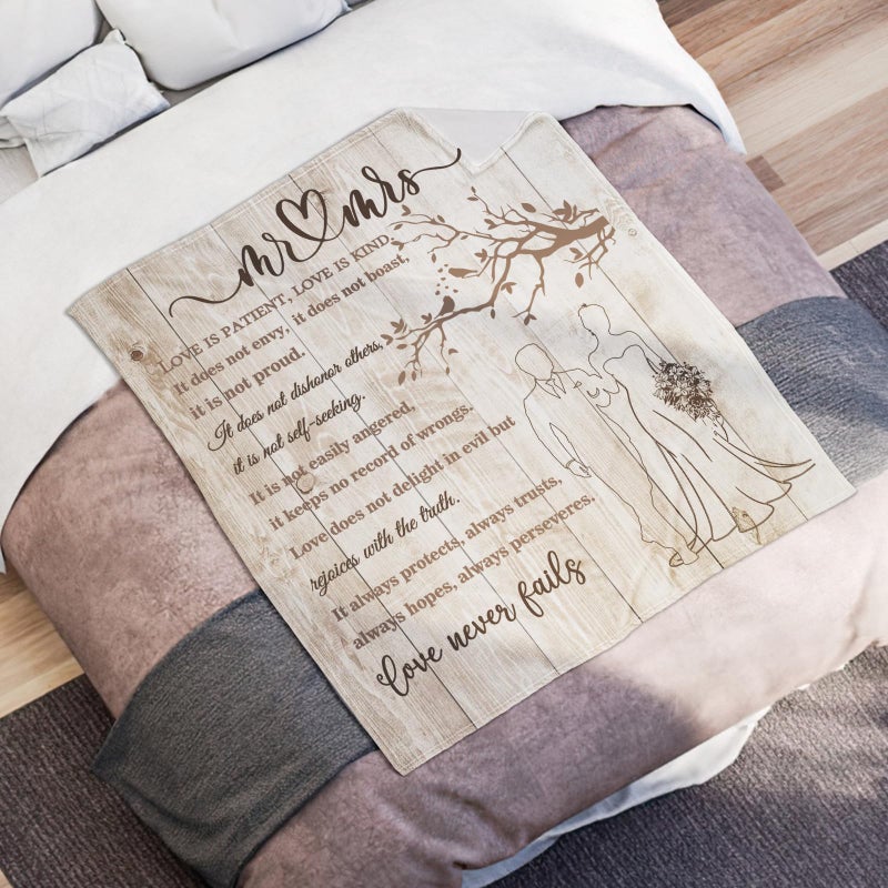 Calibron Wedding Gifts for Couples 2026 Soft Blanket, Bridal Shower Gifts for Bride to Be, Anniversary Mr and Mrs Gifts, Wedding Gifts for Newlyweds Wedding Throw Blanket 60 * 50 - Image 5
