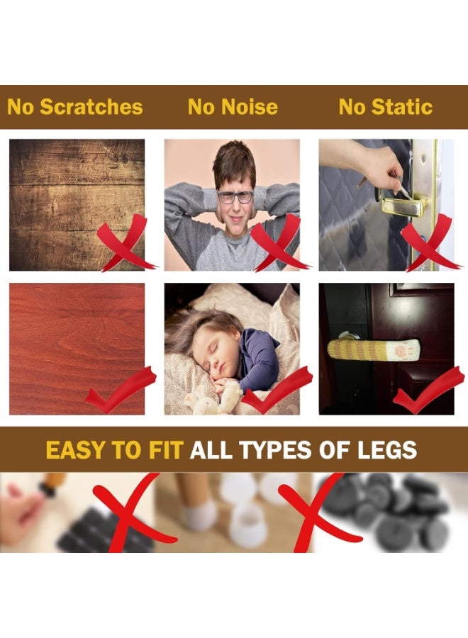 SYOSI 16-Pcs Cat Paw Chair Socks, Knitted Floor Protectors for Chair/Stool Legs, Non-Scratch Furniture Socks for Wood Floors, Noise Reduction Leg Covers for Home, Dining Room, Fit Round/Square Legs - Image 4