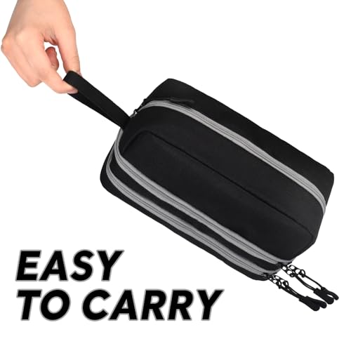 Genteen Large Capacity Pencil Case,Multifunction Pencil Pouch,Pencil Bags with Zipper 3 Compartments Pencil case organizer for or School Teen Girl Boy Men Women（Black） - Image 5