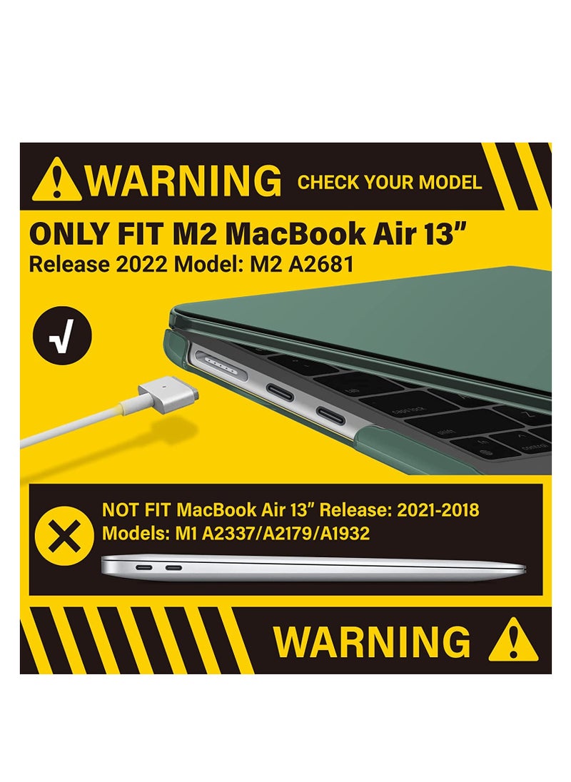 Generic - 3 in 1 Compatible with 13 inch MacBook Air M2 Chip A2681 2022/M3 Chip A3113 2024/M4 Chip A3240 2025  Case for Mac Air 13.6-inch, Laptop Hard Shell Case with & Keyboard Skin(US Layout)& Screen Protector - Image 1