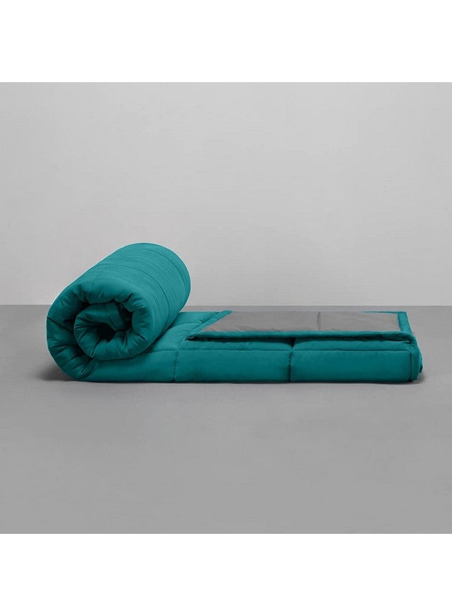 Sleepyhead Sleepyhead 220 Gsm Microfiber Reversible Comforter (Ocean Blue & Ash Grey, 90"X60"; Single Size), 200 tc - Image 4