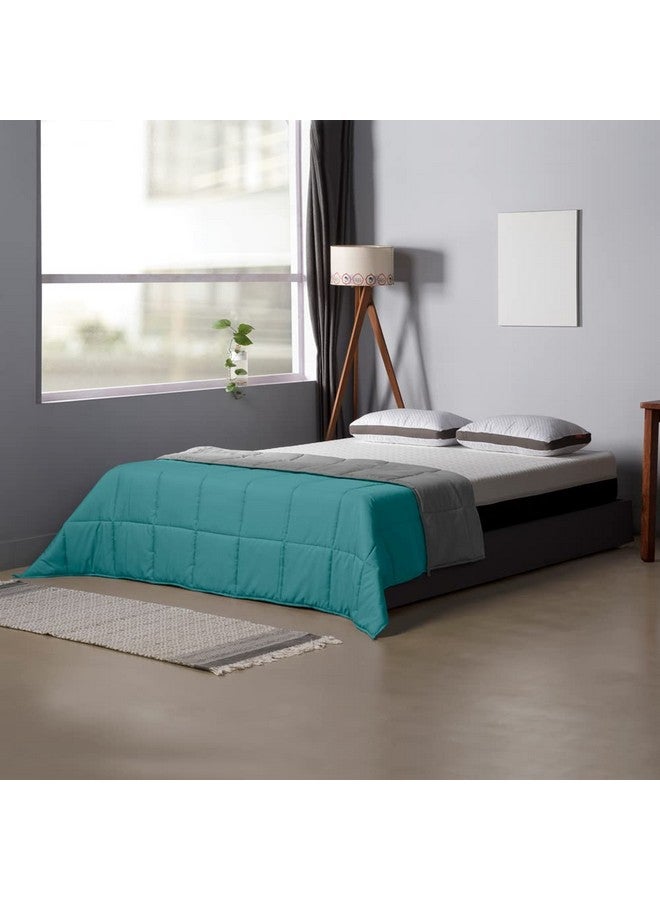 Sleepyhead Sleepyhead 220 Gsm Microfiber Reversible Comforter (Ocean Blue & Ash Grey, 90"X60"; Single Size), 200 tc - Image 1