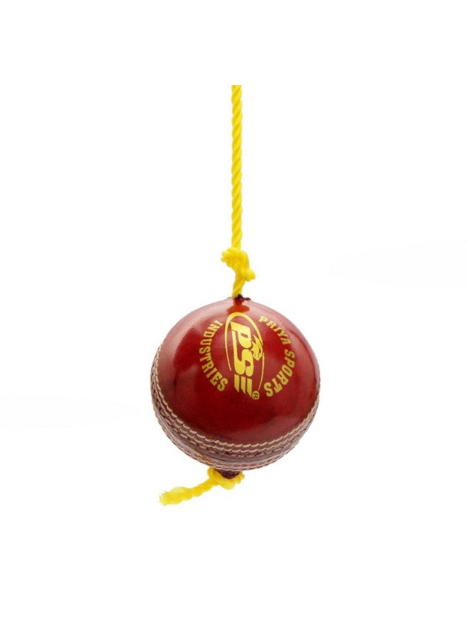 PSE Priya Sports Leather Match Practice Hanging Cricket Ball for Practice Match|Red Color |Pack of 4| (Red_Hanging_Cricket_Balls_1, 1) - Image 3