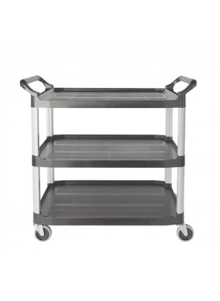 Rubbermaid Commercial Products Heavy Duty 3-Shelf Rolling Service/Utility/Push Cart, 300 lbs. Capacity, Gray, for Foodservice/Restaurant/Cleaning (FG409100GRAY) - pzsku/Z1F2E5739FB3650C23C51Z/45/_/1731078134/71ca47af-da3d-403f-99c8-77d692310add