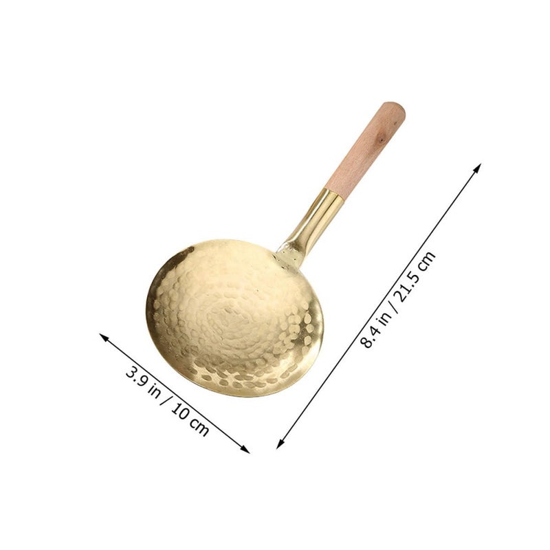 10cm Copper Tofu Scoop Spoon Handheld Kitchen Ladle For Soft Food Serving - Image 3
