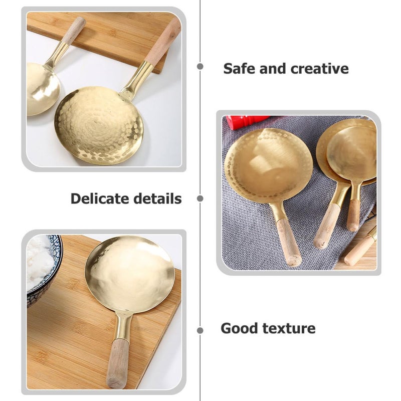 10cm Copper Tofu Scoop Spoon Handheld Kitchen Ladle For Soft Food Serving - Image 4