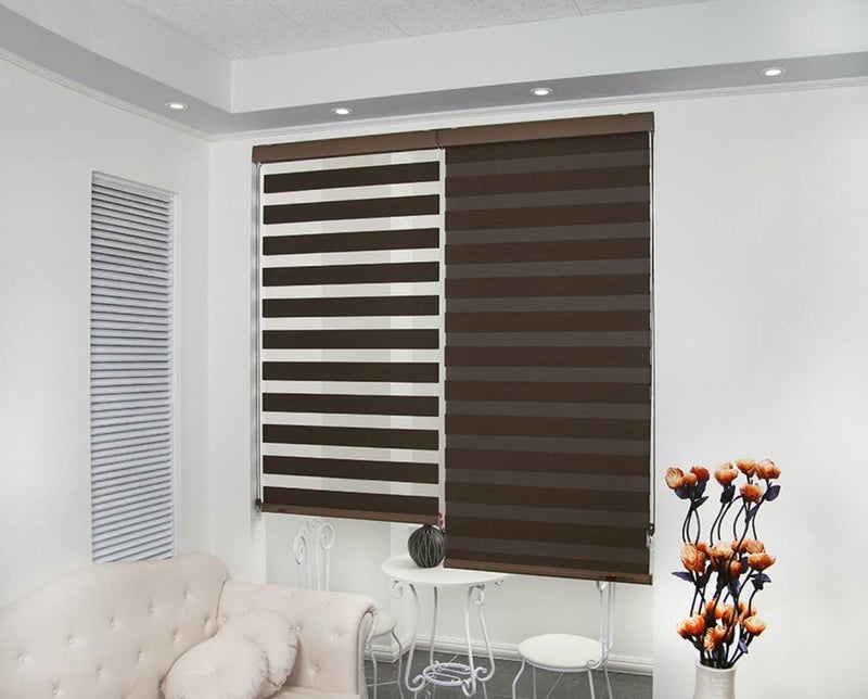 Zebra Polyester Blinds for Windows (Coffee) - Image 1