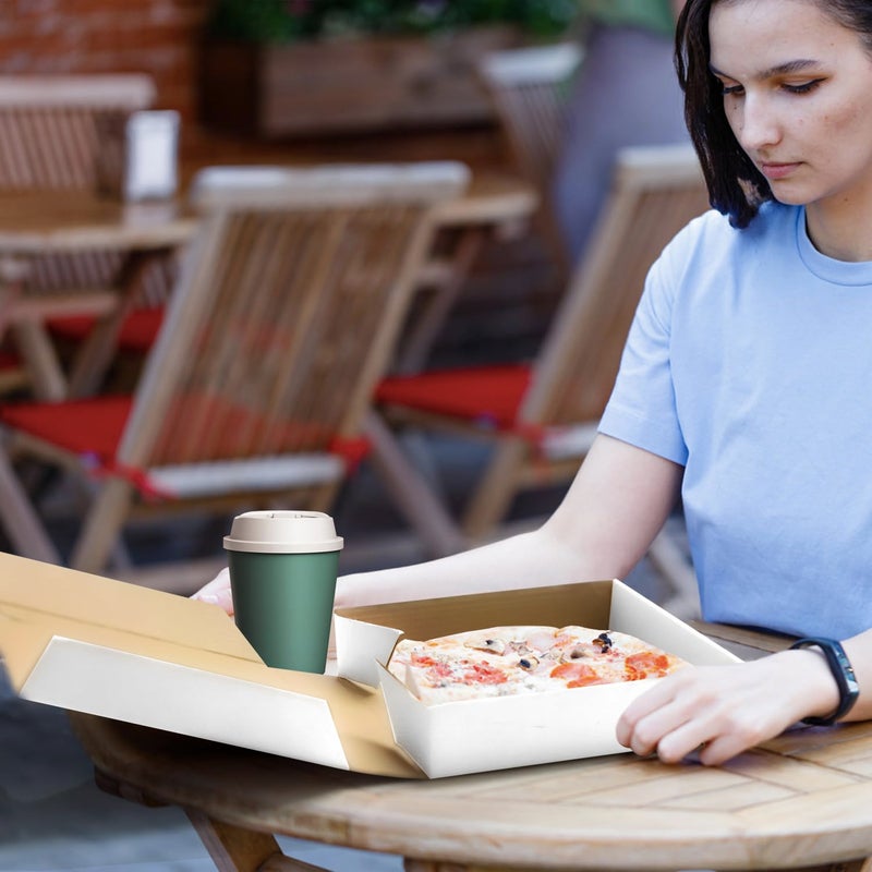WOKAV 15 Pcs Cardboard Pizza Box 8.4 x 8.4 x 1.7 Inch White Kraft Corrugated Mini Pizza Pizza Boxes Used for small personal pizzas - Image 5