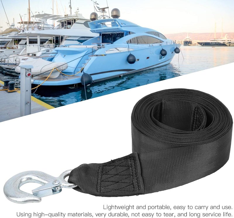 01 Boat Winch Strap, Professional Polyester Boat Winch Strap with Hook, Trailer Wave Runner for Boats Towing Heavy Duty Equipment - Image 4