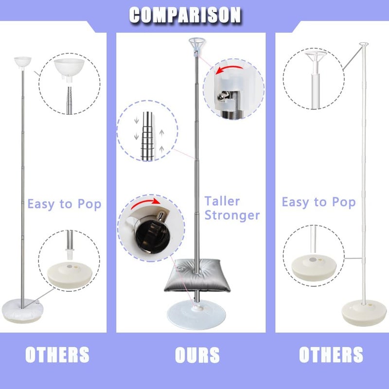 Decojoy Balloon Columns Stand Set of 4, 7 Feet Telescoping Ballon Arches Stands with Bases for Floor, Height Adjustable Metal Ballon Tower Pillar Kits for Graduation, Birthday, Christmas - Image 2