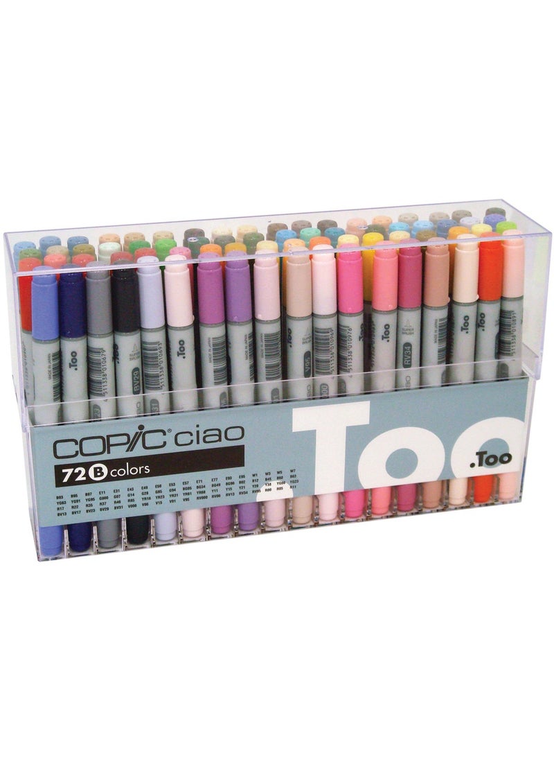 COPIC Copic Marker 72B Ciao Markers Set B, 72-Piece 