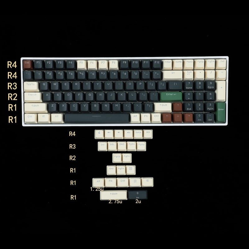 YMDK Double Shot 108 Dyed PBT Shine Through OEM Profile Keycap Rainbow Carbon Sunset Backlit Keycaps for MX Switches Mechanical Keyboard（Only Keycap）（Wild 122 - Image 2