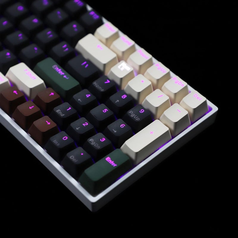 YMDK Double Shot 108 Dyed PBT Shine Through OEM Profile Keycap Rainbow Carbon Sunset Backlit Keycaps for MX Switches Mechanical Keyboard（Only Keycap）（Wild 122 - Image 5