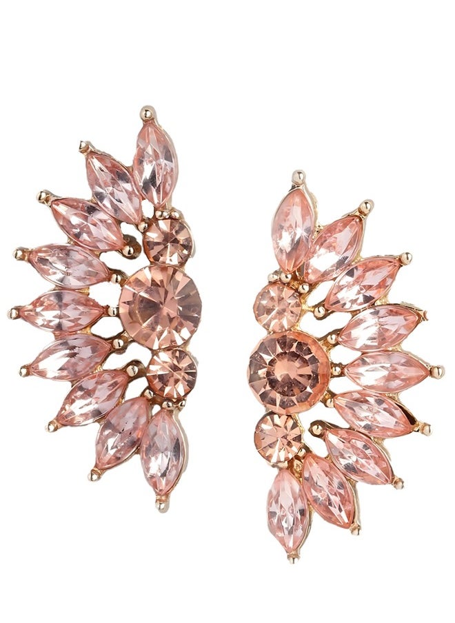 Just Peachy Just Peachy Rose Gold Contemporary Stud Earrings, Hypoallergenic  - Image 1