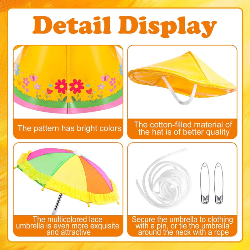 Decohs 3 Pcs/Set Raincoat Porch Goose Outfits  Summer Lawn Goose Statue Raincoat Costume  Yard Goose Clothes Raincoats Umbrella Hat Outfit For 23"" Statue Patio Garden Decoration - Image 3
