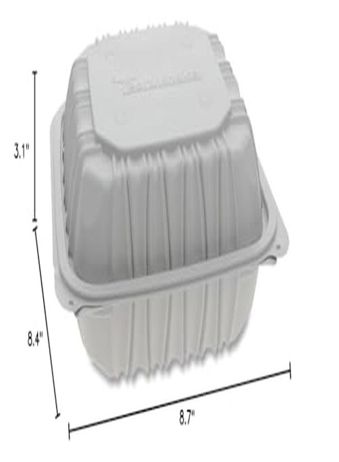 niru Pactive YCNW0851 Earthchoice Vented Microwavable Mfpp Hinged Lid Container, 8.5 X 8.5 X 3.1, White, 146/carton - Image 4
