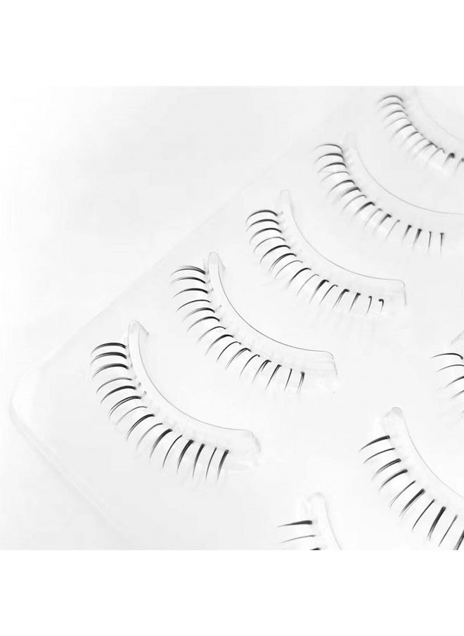 DAODER DAODER False Eyelashes Bottom Lashes Natural Look Wispy Clear Band Lower Lash Extension Soft Invisible Under Eyelashes 6mm 5Pairs (Bottom Lashes Daring)  - Image 4
