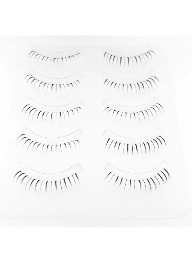 DAODER DAODER False Eyelashes Bottom Lashes Natural Look Wispy Clear Band Lower Lash Extension Soft Invisible Under Eyelashes 6mm 5Pairs (Bottom Lashes Daring)  - Image 3