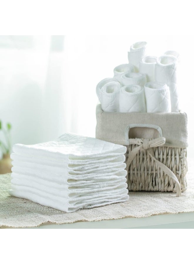 NUOBESTY 10 قطع حفاضات قماش قابلة لإعادة الاستخدام والغسل 3 طبقات للمواليد الجدد، حفاضات قطن فائقة الامتصاص - Image 2