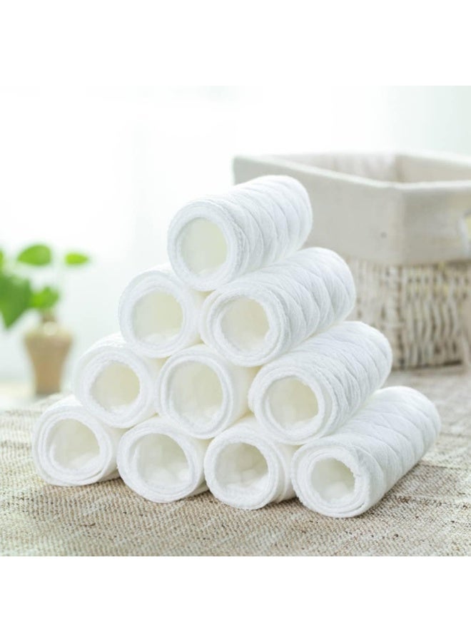 NUOBESTY 10 قطع حفاضات قماش قابلة لإعادة الاستخدام والغسل 3 طبقات للمواليد الجدد، حفاضات قطن فائقة الامتصاص - Image 3