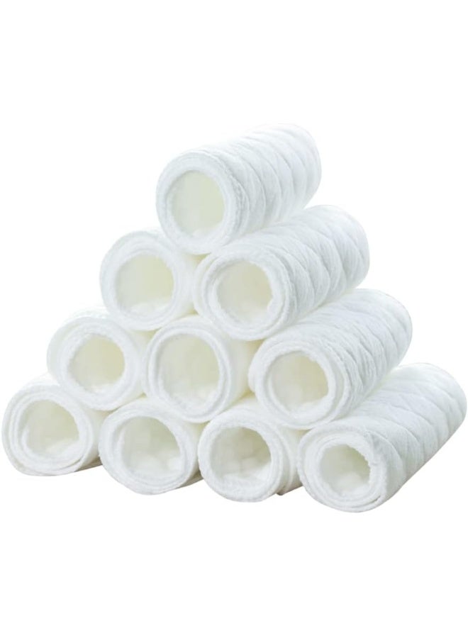 NUOBESTY 10 قطع حفاضات قماش قابلة لإعادة الاستخدام والغسل 3 طبقات للمواليد الجدد، حفاضات قطن فائقة الامتصاص - Image 1