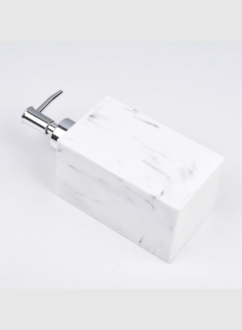 Soap Dispenser 500ML For Bathroom Kitchen Countertop Dispenser Lotion Liquid Dispenser Soap Bottle Ceramic Marble Soap Dispenser White 16 x 9 x 5.5 cm  - Image 4