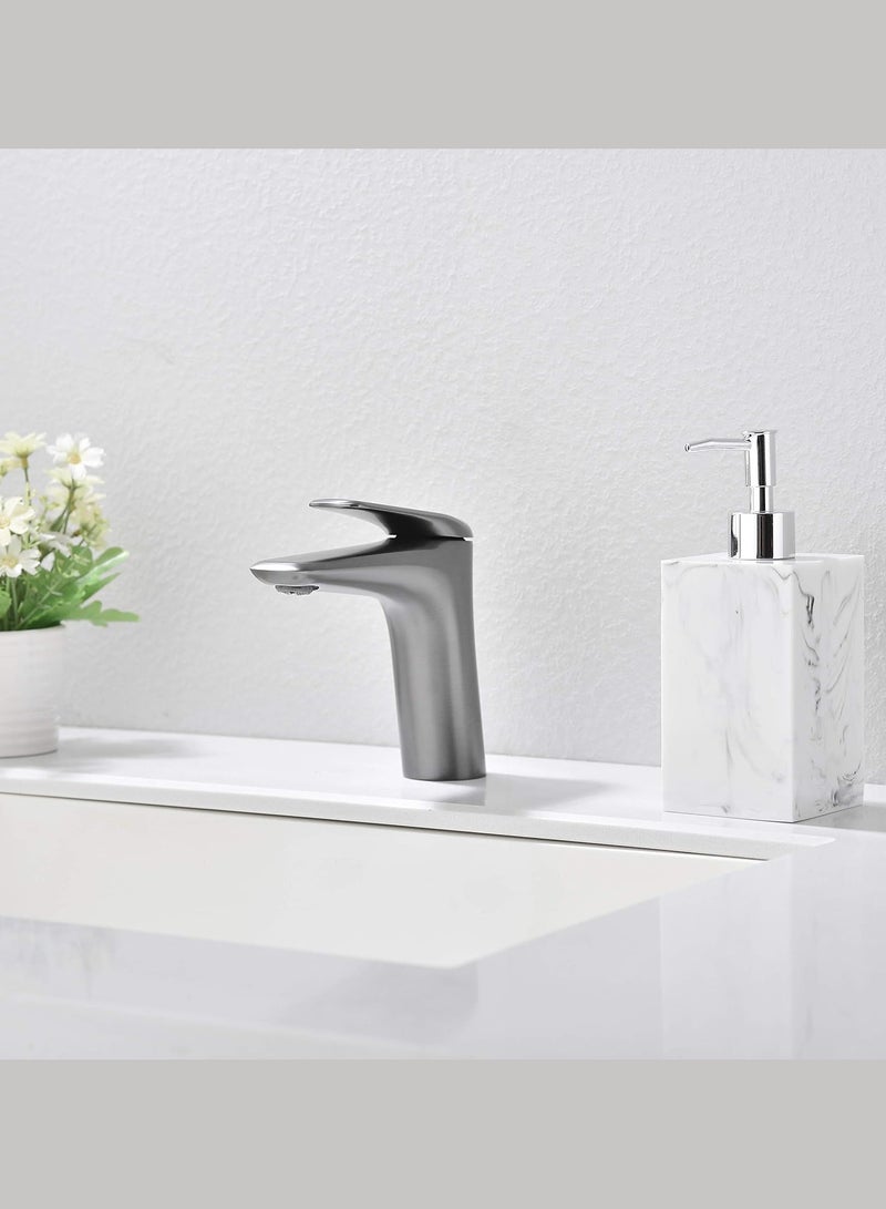 Soap Dispenser 500ML For Bathroom Kitchen Countertop Dispenser Lotion Liquid Dispenser Soap Bottle Ceramic Marble Soap Dispenser White 16 x 9 x 5.5 cm  - Image 3