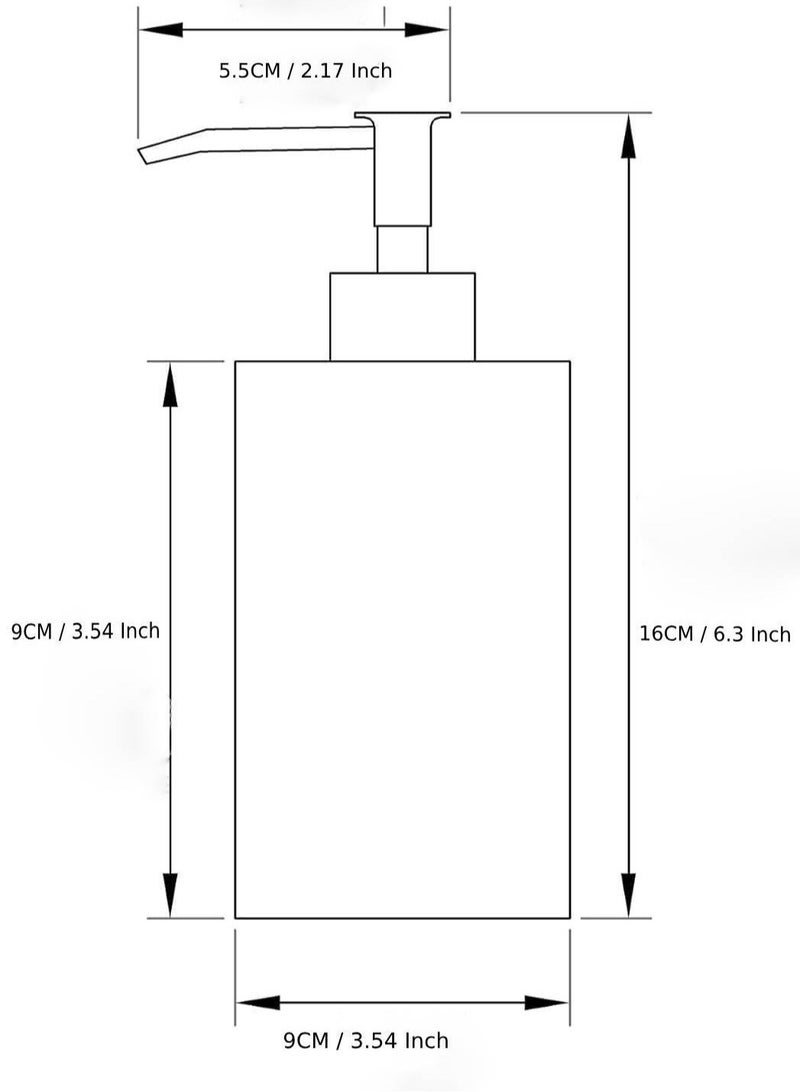 Soap Dispenser 500ML For Bathroom Kitchen Countertop Dispenser Lotion Liquid Dispenser Soap Bottle Ceramic Marble Soap Dispenser White 16 x 9 x 5.5 cm  - Image 2