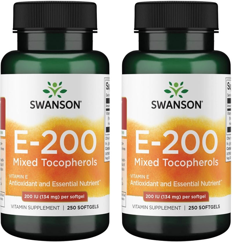 SWANSON Vitamin E Softgels 250 Count for Adults