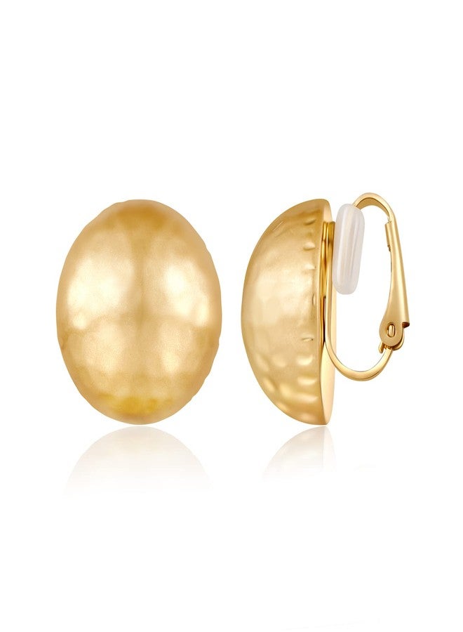 ليلي آند وايت أقراط ليلي آند وايت بمشبك ذهبي محروق - أقراط دائرية بمشبك - أقراط نسائية مقلدة - مجوهرات أزياء - Image 1