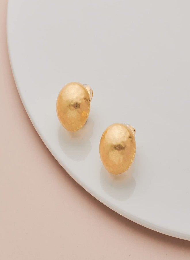 ليلي آند وايت أقراط ليلي آند وايت بمشبك ذهبي محروق - أقراط دائرية بمشبك - أقراط نسائية مقلدة - مجوهرات أزياء - Image 5