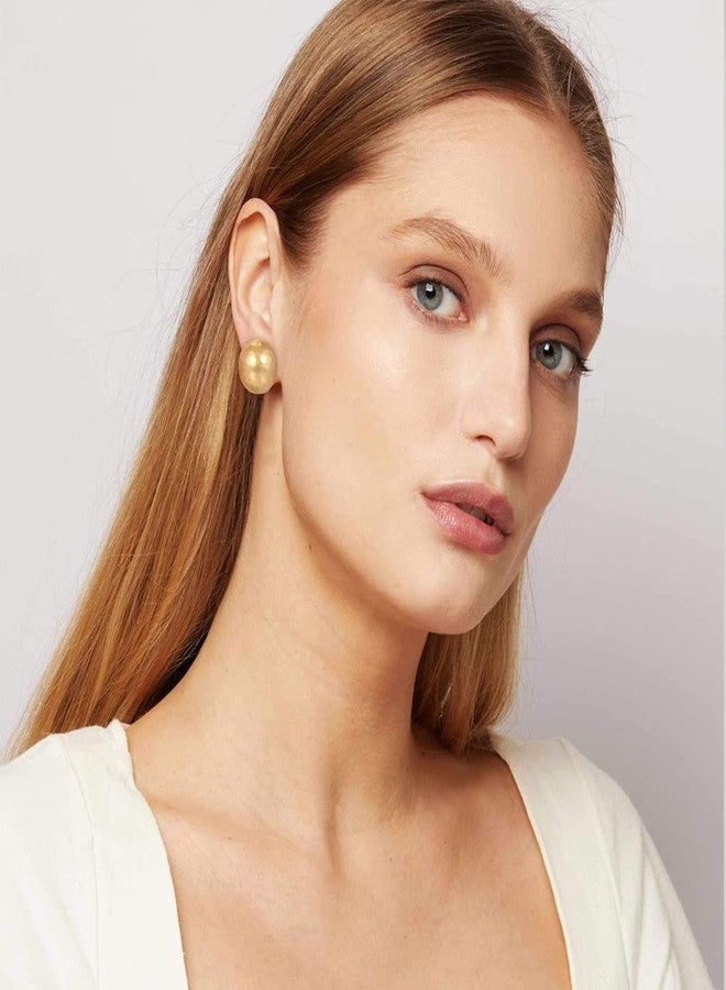 ليلي آند وايت أقراط ليلي آند وايت بمشبك ذهبي محروق - أقراط دائرية بمشبك - أقراط نسائية مقلدة - مجوهرات أزياء - Image 2